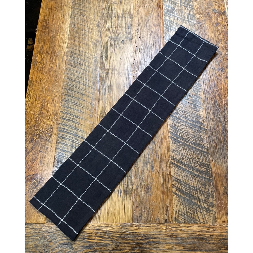 Ski Black White Windowpane Check‎ Scarf Rectangular Grid Pattern Accessory